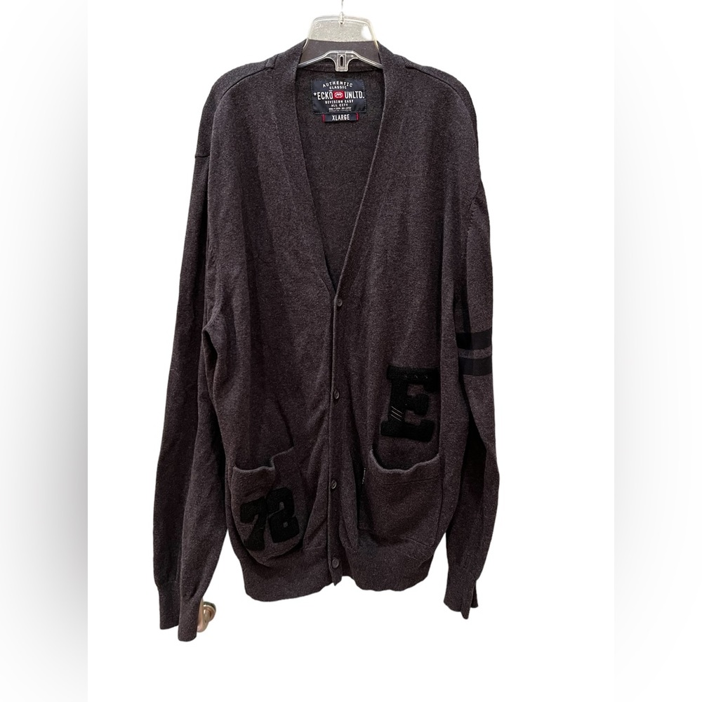Ecko Unlimited 100% Cotton Gray Cardigan XL